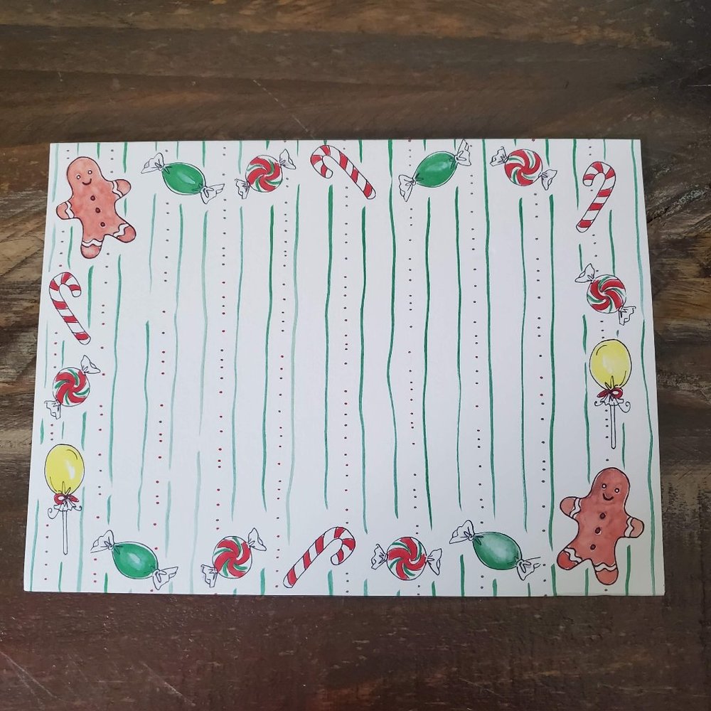 Add-Your-Own Photograph Christmas Cards Set of 10 Gingerbread Men & Candies